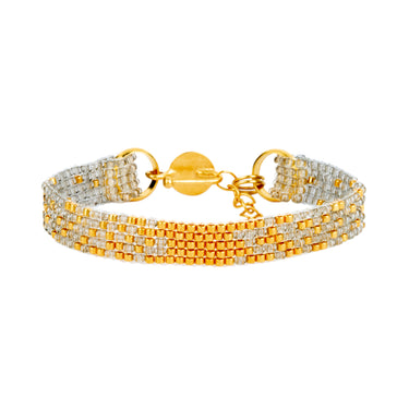 Brazalete Telar Dorado Mini Difuminado Gris Traslucido